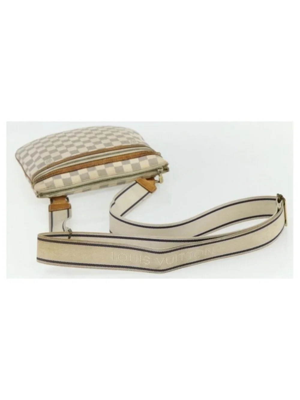 Authentic LOUIS VUITTON Damier Azur Pochette Bosphore Shoulder Bag N51112 LV